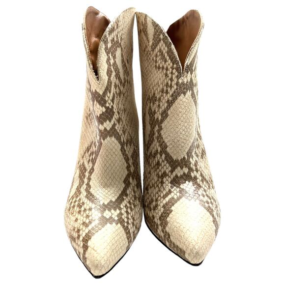 PARIS TEXAS Animal Print Embossed Leather Ankle Boots EU 39.5 US 9.5 Neutral NWT - Picture 3 of 13